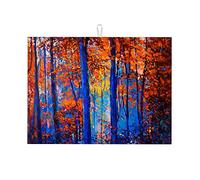 Tappetino per asciugare i piatti multicolore, tappeto da cucina, simula un paesaggio dipinto a olio, piccolo, decorazione da cucina, 16 x 18 pollici