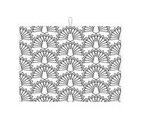 Tappetino per asciugare i piatti nero, tappetino per asciugare i piatti in pietra nera e bianca per il bancone della cucina, antiscivolo, piccolo, 16 x 18 pollici