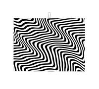 Tappetino per asciugare i piatti nero, tappetino per asciugare i piatti in pietra nera e bianca per il bancone della cucina, resistente, piccolo, 16 x 18 pollici