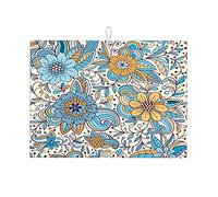 Tappetino per asciugare i piatti nordico con pois grigi e geometria, piccolo tappetino per asciugare i piatti, grande, 18 x 24 pollici