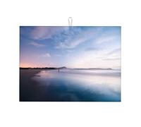 Tappetino per asciugare i piatti piccolo e resistente, con raccogligocce e vista sulla spiaggia, per fotografia in spiaggia, 16 x 18 pollici