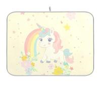 Tappetino per asciugare i piatti riutilizzabile con unicorni arcobaleno pastello 18 x 24 rettangolare grandi tappetini per asciugatura per piano di lavoro decorativo per la casa essenziale