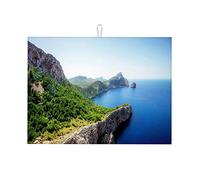 Tappetino per asciugare i piatti sul bancone della cucina, motivo: costa, bellissimo paesaggio, per la casa, GIF, piccolo, 16 x 18 pollici
