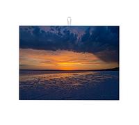 Tappetino per asciugare i piatti, tappetino per caffè, tappetino per asciugare rapidamente, piccolo, 16 x 18 pollici, motivo: tramonto e notte