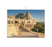 Tappetino per asciugare il bancone della cucina, motivo: Bastione dei Pescatori, Castello di Buda, piccolo, 16 x 18 pollici