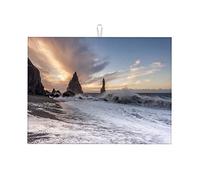 Tappetino per asciugare il lavandino, tappetino per bar, facile da usare, motivo: spiaggia, mare e cielo, 16 x 18 pollici