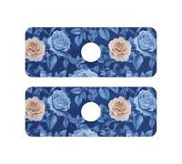 Tappetino per asciugare il rubinetto in diatomea per lavello della cucina, confezione da 2 tappetini paraspruzzi per cucina e bagno, 37,3 x 13,7 cm, colore blu reale rosa unico