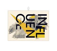 Tappetino per asciugare in stile retrò, con illustrazione del poster del bancone della cucina, con lettere ispiratrici, facile da usare, piccolo, 16 x 18 pollici
