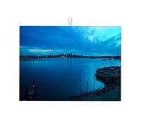 Tappetino per asciugare la cucina colorato con paesaggio e cielo, lavabile in lavatrice, grande 18 x 24 pollici