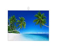 Tappetino per asciugare la cucina con motivo spiaggia e cielo, tappetino per asciugare in pietra per il bancone della cucina, morbido e grande, 18 x 24 pollici