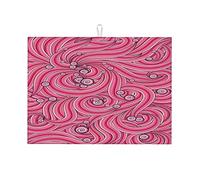 Tappetino per asciugare la cucina in silicone, motivo scarabocchio, disegno, divertente, grande, 18 x 24 pollici