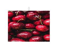 Tappetino per asciugare le ciliegie da cucina, divertente, piccolo, 16 x 18 pollici