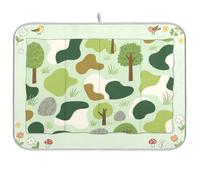 Tappetino per asciugare riutilizzabile con albero verde mimetico 18 x 24 rettangolare grande lavastoviglie asciugatura opaco decorativo per la casa essenziale