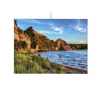 Tappetino per asciugatura Beach View per bancone da cucina, scolapiatti e griglia assorbente Coastline, grande 18 x 24 pollici