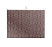 Tappetino per asciugatura in microfibra, reversibile, grande, 18 x 24 pollici, con motivo geometrico marrone e linea a traliccio.