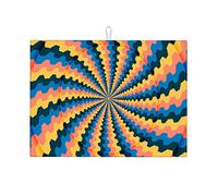 Tappetino per asciugatura in silicone, lavabile in lavatrice, grande, 18 x 24 pollici, multicolore, sfumato, linea visiva, illusione ottica