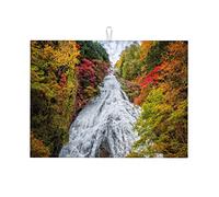 Tappetino per asciugatura lavello arancione, paesaggio, foglia d'acero, piatti da cucina, decorazione da cucina, grande, 18 x 24 pollici