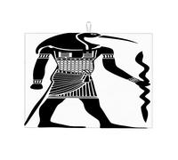 Tappetino per asciugatura piatti con silhouette egiziana di Thoth, tappetino per scolapiatti antiscivolo, piccolo, 16 x 18 pollici