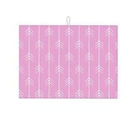 Tappetino per asciugatura rosa per bancone da cucina, motivo geometrico a reticolo, pois, stile nordico, grande, 18 x 24 pollici