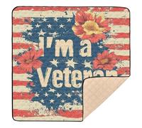 Tappetino per attività da palestra e attività per bambini, con motivo floreale e bandiera della guerra nazionale del Vietnam, 1 pezzo, 1 pezzo, per bambini, 127 x 127 cm