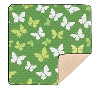 Tappetino per attività e attività per interni ed esterni, con farfalle, per il giorno di San Patrizio, grande, antiscivolo, per attività all'aperto, per attività all'aperto, per bambini, 127 x 127 cm