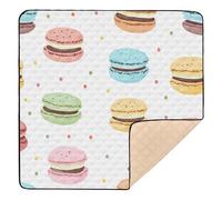 Tappetino per attività e palestra per bambini, con motivo macaron, comodo, pieghevole, per giocare e fare la pancia, 127 x 127 cm