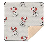 Tappetino per attività fisica e attività con motivo dalmata con cane ripetuto, per interni ed esterni, non tossico, per bambini, 127 x 127 cm