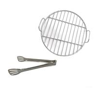 Tappetino per barbecue in acciaio inox con clip, riutilizzabile, per barbecue Weber, per uso interno ed esterno, 35 cm, argento (38 cm)
