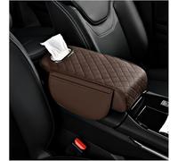 Tappetino per Bracciolo per Auto per MG 5 EP22 2020 2021 2022 2023 2024 2025 2026, Pelle Schiuma Memoria Comfort Cuscino per Bracciolo Decorazione Accessori,Coffee