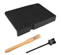 Tappetino per Caffè Espresso, 21x15cm Appetino Morbido Antiscivolo per Pressino Caffe, Tappetini per Tamper con 2 Spazzola, Supporto per Pressino Caffè Espresso per Barista Home Cucina Caffetteria