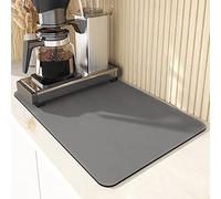 Tappetino per Caffè, Tappetino Scolapiatti, Tappetino per Asciugare i Piatti, Assorbente Tappetini Lavello Cucina, Ad Asciugatura Rapida per Stoviglie Tapis de Machine à Café 40 x 30cm (Grigio scuro)
