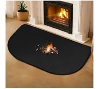 Tappetino per Caminetto, Tappeti per Caminetto Resistenti al Fuoco, Tappeti per Focolari in Fibra di Vetro e Antiscivolo, Tappetini per Stufe a Legna e Caminetti Interni ed Esterni,80x50cm