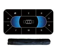 tappetino per carte da gioco, Tappetino da poker Texas Hold'em fino a 6 giocatori, layout del tappetino tavolo con custodia for giochi di(Black 10 Players,1.8 x 0.9 M)