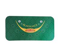 tappetino per carte da gioco, Tavolo da poker portatile Top in gomma scamosciata Black Jack 21 punti Baccarat Casino Tovaglia Tovaglietta verde con motivo(70*35in)