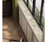 Tappetino per Davanzale Proteggi-Davanzale Floreale Pastorale, Copertura Antiscivolo Stretta per Camera da Letto, Soggiorno, Cucina, Cuscino Protettivo per Graffi di Cani(120x34cm/47x13in)