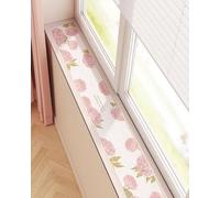 Tappetino per Davanzale Protettore per Cuscino Finestra ad Angolo Peonia Rosa Romantico, per Davanzale Balconi Carino Floreale per Piante e Gatti o Cani, Materasso Bordo Regolabile(100x30cm/39x12in)