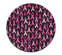 Tappetino per divano alla moda, tappeto per interni ed esterni, morbido tappeto rotondo per yoga, tappeto decorativo per la casa con nastri rosa per la sensibilizzazione sul cancro al seno.