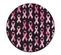 Tappetino per divano alla moda, tappeto per interni ed esterni, morbido tappeto rotondo per yoga, tappeto decorativo per la casa con nastri rosa per la sensibilizzazione sul cancro al seno.