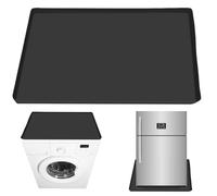 Tappetino per frigorifero con bordo rialzato, 60 x 60 cm, in silicone, per frigorifero, lavatrice, armadietto del vino (nero)