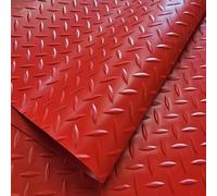 Tappetino Per Garage, Rotolo Di Pavimentazione In PVC Con Motivo A Rombi Rinforzato Da 1,6 Mm Per Parcheggi Sotterranei, Protezione Per Pavimenti Da Garage(Red(1.6mm),0.6x1m)