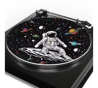 Tappetino per giradischi da 3 mm, motivo: astronauta dell'universo, per giradischi Viny, per riduzione statica e qualità del suono più chiara, 295 mm