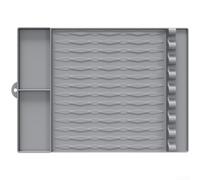 Tappetino per griglia in silicone integrato, con proprietà resistenti al calore e base antiscivolo, per attività di cottura all'aperto (grigio)