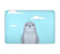 Tappetino per il cambio del pannolino per bambini, morbido, assorbente, con scritta "Seal blu", per bambini, 132,1 x 86,4 cm (lunghezza x larghezza)
