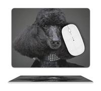 Tappetino per Il Mouse Adorable Black Poodle Superficie Liscia Tappetini Mouse Multifunzionale Gaming Mousepad per Pc Computer Ufficio 25X30Cm
