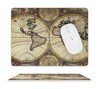 Tappetino per Il Mouse Ancient Map World Globe Bordi Cuciti Tappetino Mouse Personalizzato Gaming Mousepad per Notebook Ufficio Pc 25X30Cm