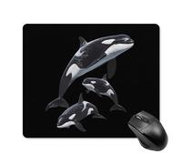 Tappetino per Il Mouse Animal Killer Whales Family Antiscivolo Tappetino Mouse Confortevole Gaming Mousepad per Notebook Ufficio Laptop 25X30Cm