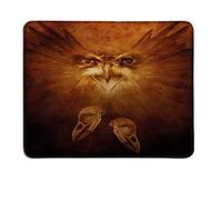(Tappetino per Il Mouse) Animal Patterned Mousepad Hawk Eagle Volto di Uccelli e Artigli con Piume Ali di Fuoco Come Sfondo Stampa Artistica Personalized Mousepad Brown