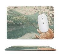 Tappetino per Il Mouse Anime Spring Cherry Flowers River Landscaping Multifunzionale Tampone per Mouse Confortevole Gaming Mousepad per Casa Pc Ufficio 25X30Cm
