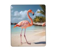 Tappetino per Il Mouse Beach Flamingo Bordi Cuciti Tappetino per Mouse Antipolvere Gaming Mousepad per Ufficio Computer Laptop 25X30Cm