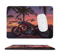 Tappetino per Il Mouse Beach Sunset Riding Tropical Palm Trees Superficie Liscia Tampone per Mouse Bordi Cuciti Gaming Mousepad per Notebook Computer Pc 25X30Cm
